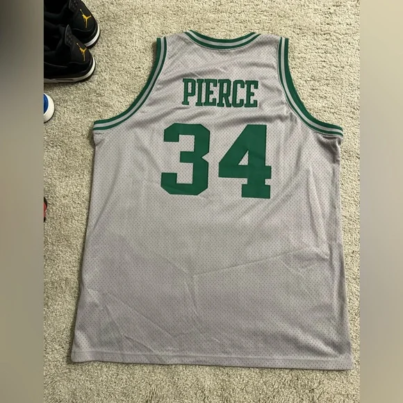 Men’s 2xl Nike Grey & Green Celtics Pierce #34 Basketball Jersey! Retro Color